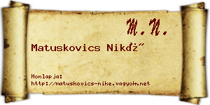 Matuskovics Niké névjegykártya